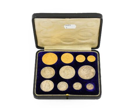 Victoria, Gold &amp; Silver Set 1887 'Golden Jubilee', an 11-coin set comprising gold £5 minor hairlines, 40.17g, GVF, £2 16g