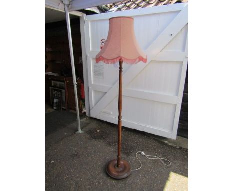 Wooden floor lamp with shade 