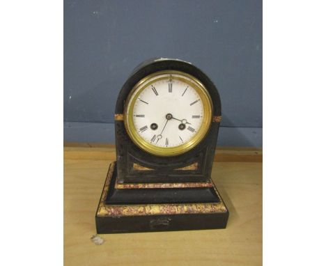 Slate and marble  mantle clock 