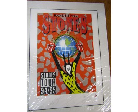 The Rolling Stones 'Voodoo Lounge World Tour' Limited numbered (4023/5000) plate signed lithographic print (1994) new and sea