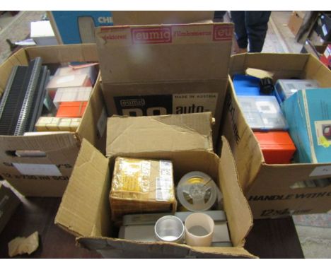 Projector and boxes of slides and accessories