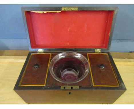 Mahogany tea caddy with full interior