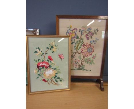 Needlework picture and fireguard