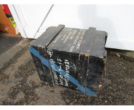 Vintage wooden flour storage box marked North End, Portsmouth, Hants, England H54cm W62cm D44cm approx 