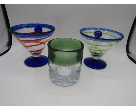 Art deco martini glasses with anchor stamp and a heavy glass