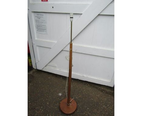Retro teak and brass floor lamp