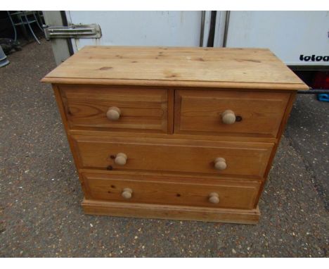 Vintage pine 2 short over 2 long chest of drawers H74cm W89cm D43cm approx 