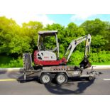 2015 TAKEUCHI TB216 MINI EXCAVATOR + PLANT TRAILER