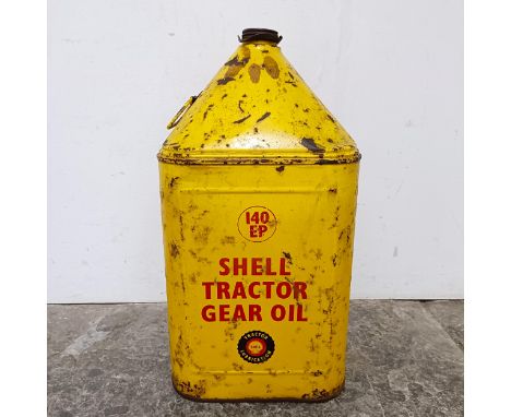A Shell Tractor Gear Oil can, 54 cm high
