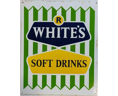 An R White's Soft Drinks enamel sign, 53 x 43 cmGenerally good, not particularly old 