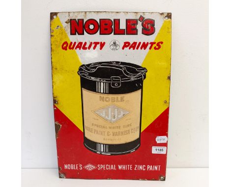 A Noble's Quality Paints enamel sign, 45 x 30.5 cmSlight loss and warping, see images 