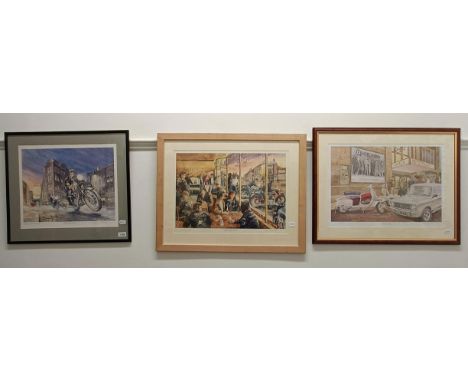 Three Roy Barrett signed prints, Streetfighters, 254/500, The In Crowd, 420/475, and Three Minute Heroes (Artist Proof) (3)