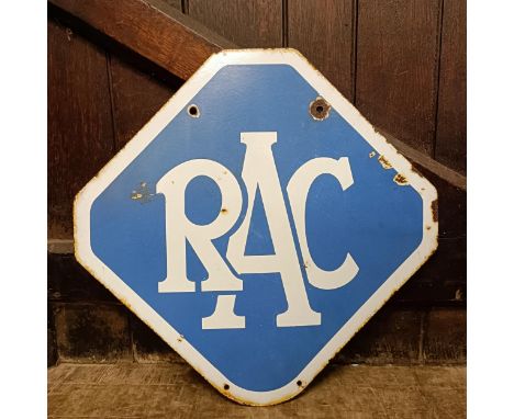 An RAC double sided enamel sign, 54.5 x 55.5 cmSlight loss and chips see images 