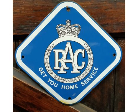 An RAC Get You Home Service enamel sign, 27.5 cm wideGenerally good, probably not of any great age 
