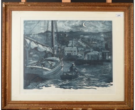 A limited edition print by Penny Berry Paterson entitled 'Row For The Edge', 41 x 49cm and an Edvard Munch print, 'Train Smok