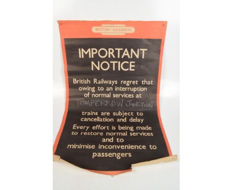 A British Railways Important Notice poster, dated 1951, 100 x 63.5cm.