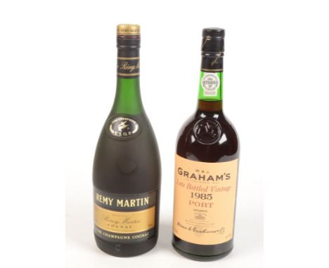 A bottle of Graham's late bottled vintage port 1985, 20%, 70cl and a bottle of Remy Martin VSOP fine champagne cognac, 40%, 7
