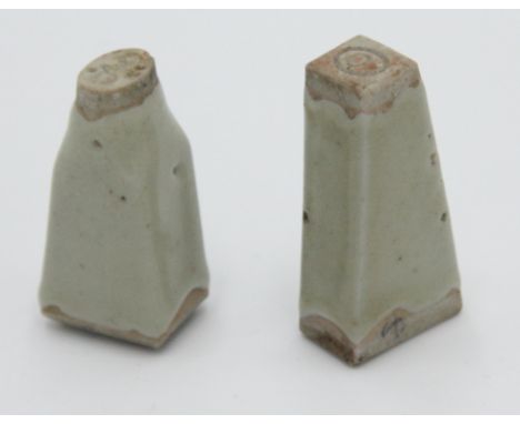 Two celadon glazed Leach Pottery seals.From the Bret Guthrie CollectionOriginally born in Barrow-in-Furness in 1916, to a Rus