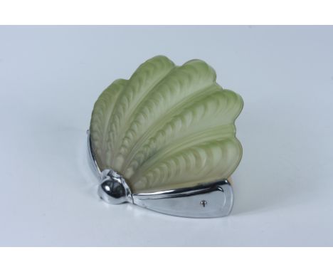 An Art Deco green glass wall light, height width 26.5cm, width 26.5cm, depth 13cm.
