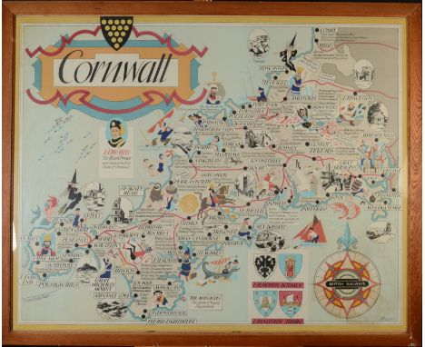 A British Railway's Cornwall poster by William Bowyer, size 95 x 120cm approx.
