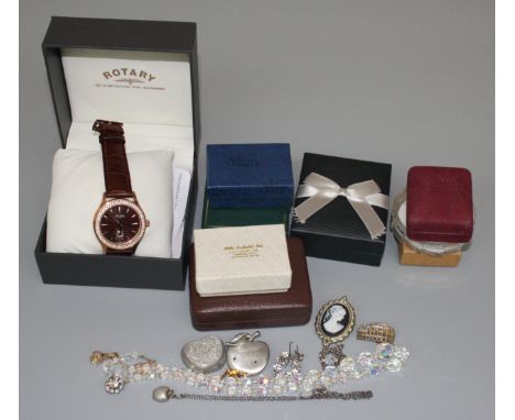 A gentleman's Rotary wristwatch and a little costume jewellery.