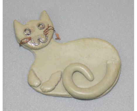 A ceramic cat by Ponkle from the estate of Trevor Corser. Condition report: No condition issues noted.  