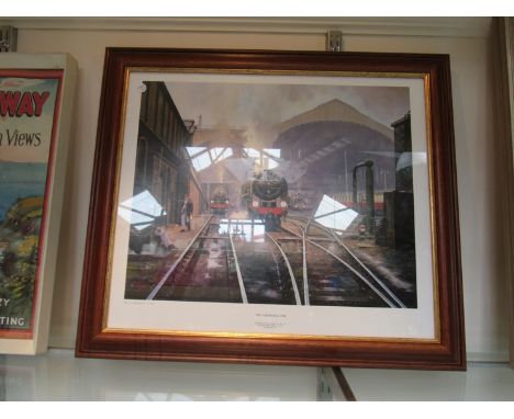 A framed and glazed print of 'THE CONTINENTAL LINK, LIVERPOOL STREET STATION' in the 1950's  59 x 51cm