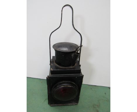 A black painted railway tail lamp 