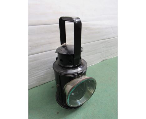 A Bladon made wartime handlamp with square drum, four aspects (one a/f), issued to all railways and industrial railways, rese