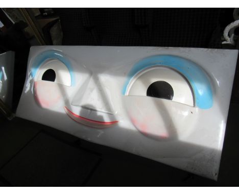A fibreglass standard gauge DMU/Railcar character face in the style of Daisy from Thomas the Tank Engine