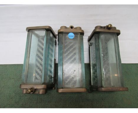 Three gauge glass protectors, one reputedly off A1 Class 60054 PRINCE OF WALES and two off a GWR tank engine, including inner