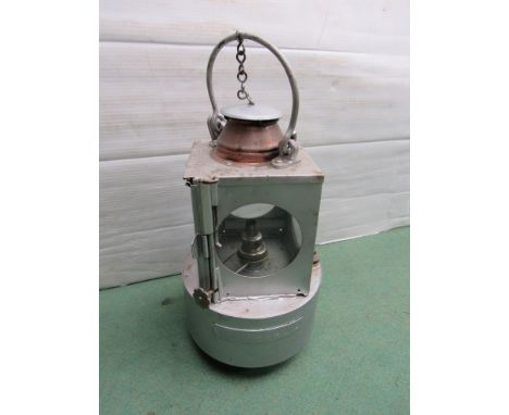 An LNER signal lamp interior stamped TIVETSHALL, reservoir and burner