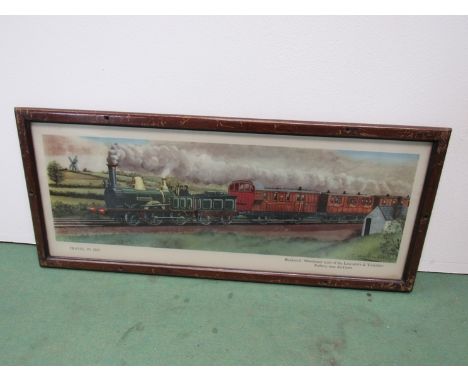 A framed and glazed carriage print depicting Lancashire & Yorkshire Railway near Kirkham