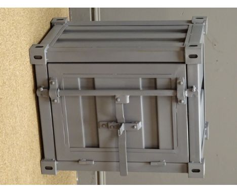 Industrial style shipping container bedside/lamp cabinet, W46cm, H56cm, D36cm