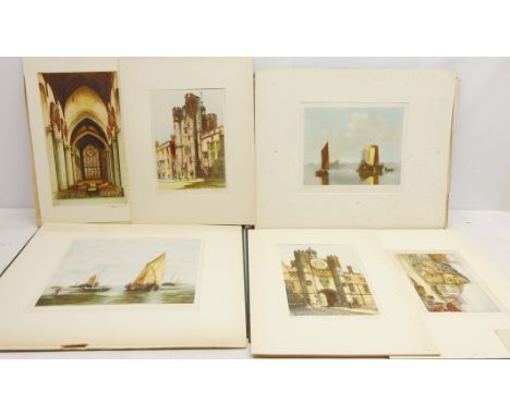 'Ships in Calm Water', two etchings signed by Randall Mason, Fishing Boats, two ethcings signed by A Arnold, 'St Giles, Edinb