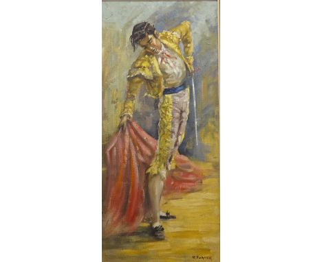 The Matador, 20th century oil on canvas board signed R Furness 89cm x 41cm  Condition Report Click here for further images, c
