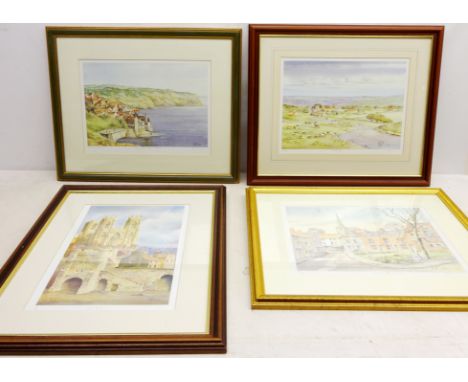 'Goathland', Robin Hoods Bay', 'York Minster' and 'Pickering', four 20th century limited edition colour prints signed in penc