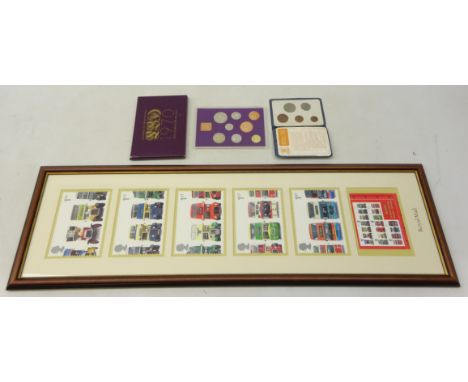 Coinage of Great Britain and Northern Ireland 1970 proof set & Britains First Decimal Coins and a framed Royal Mail set of bu