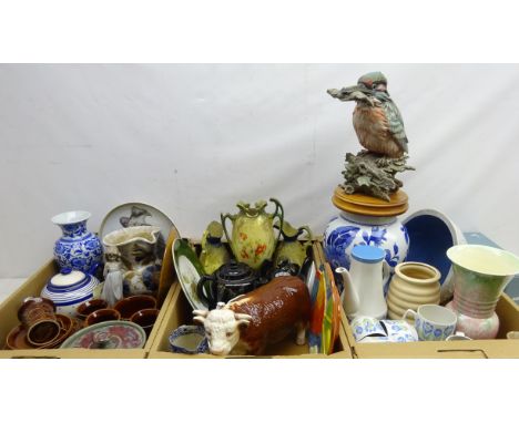 Vintage Sylvac vase, Woods coffee set, qty of Trotter Potts mugs - as new, Lladro figure 'Natural Beauty' with original box, 