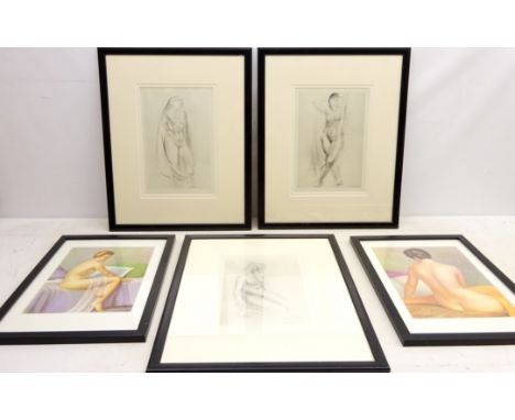 Female Nudes, ten mid 20th century colour prints after Robert Duftos (British 20th century) and three other 20th century Nude