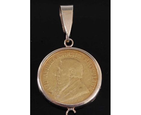 South Africa, 1894? gold 1 pond, Stephanus Johannes Paulus Kruger within legend, rev; Transvaal coat of arms, on a yellow met