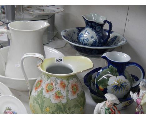 Four assorted jug and basin sets. COLLECT ONLY.