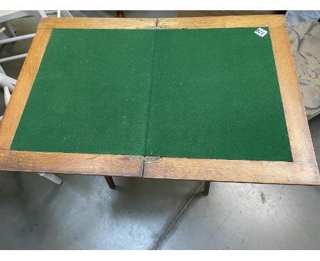 A folding card table with green felt center COLLECT ONLY