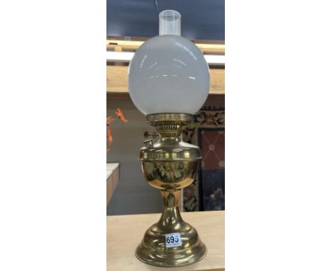 An Oil lamp with shade&nbsp;COLLECT ONLY