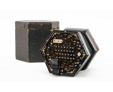 THE MUSIC CLUB HOUSE: LACHENAL & CO. 56 BUTTON CONCERTINA, serial no. 50738, in hexagonal caseProvenance: private collection 