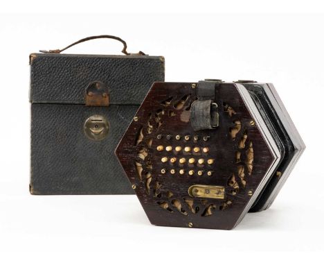 THE MUSIC CLUB HOUSE: LACHENAL & CO. 48 BUTTON CONCERTINA with rosewood ends, in case with 'C. Wheatstone & Co.' labelProvena