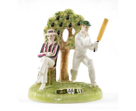 THE CRICKET CLUB HOUSE: ROYAL WORCESTER FIGURAL GROUP, 'Worcester County Cricket Club, 100 Years as a First Class County 1899