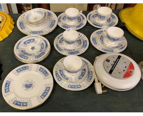 A COLLECTION OF COALPORT 'REVELRY' CUPS, SAUCERS AND SIDE PLATES 