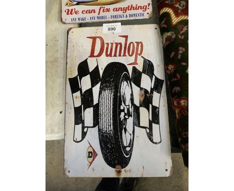 A DUNLOP VINTAGE STYLE METAL SIGN 