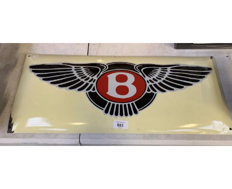 A BENTLEY ENAMEL RECTANGULAR SIGN 